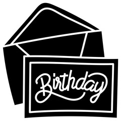 BIRTHDAY CARD glyph icon