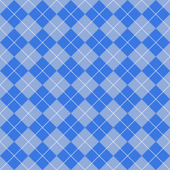 Seamless repeating square argyle pattern in blue tone.