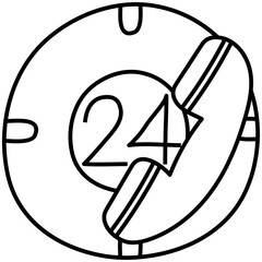 ROUND THE CLOCK line icon