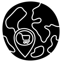 WORLDWIDE SHIPPING glyph icon