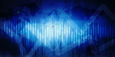 2d rendering Stock market online business concept. business Graph 