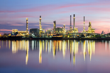 Oil gas refinery plant. May called petroleum, production or petrochemical plant. Industrial factory...