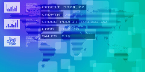 2d illustration world map abstract background