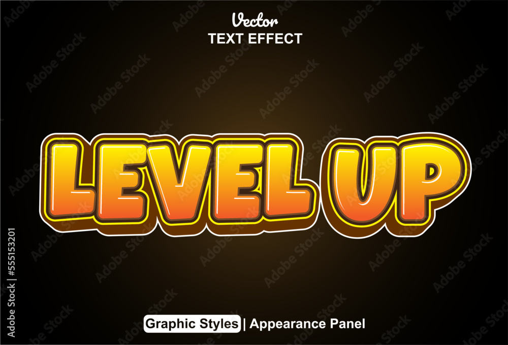 Poster text effects level up with graphic styles and can be edited.
