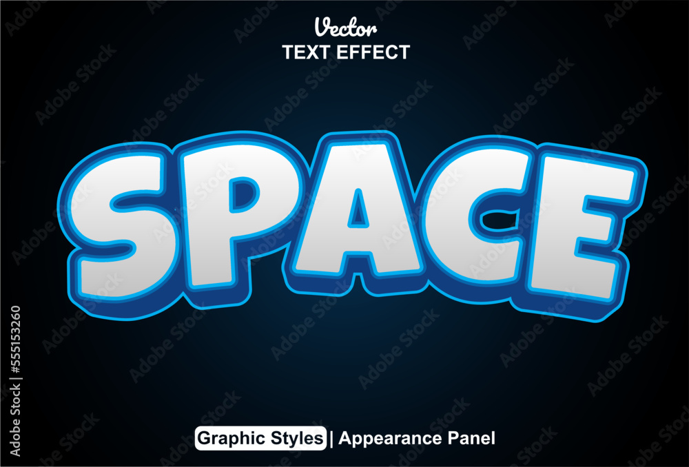 Poster space text effect with graphic style and editable.