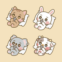 CUTE KAWAII ANIMALS PILLOW CHAT CELLPHONE
