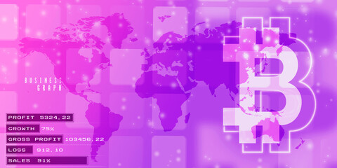 2d illustration bitcoin sign currency
