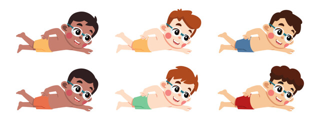 Kid Swimming Using Googles