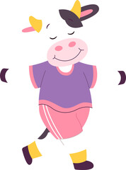Funny goat in uniform flat icon Football player