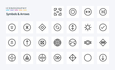 25 Symbols  Arrows Line icon pack