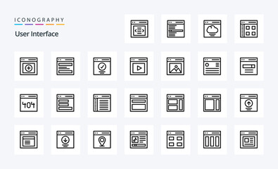 25 User Interface Line icon pack