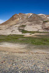 Landscape at Paso Pehuenche - crossing the border from Argentina to Chile while traveling South America