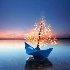 Fototapeta leuchtende Segel am Boot obraz