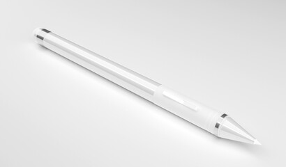 White Wireless Stylus Pen for Tablet, Phones or Graphic Design Tablet - 3D Illustration Rendering