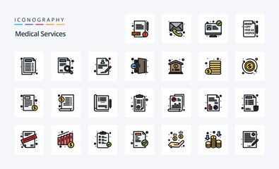 25 Medical Services Line Filled Style icon pack