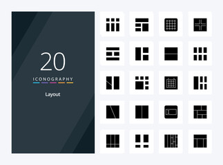 Fototapeta na wymiar 20 Layout Solid Glyph icon for presentation