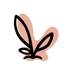 Plant Minimal With Abstract Shape Element Color