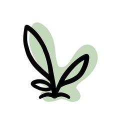 Plant Minimal With Abstract Shape Element Color