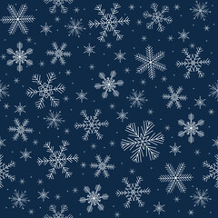 Snowflakes seamless pattern