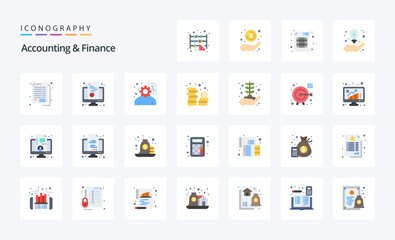 25 Accounting And Finance Flat color icon pack