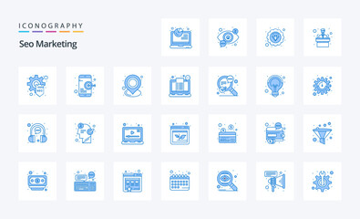 25 Seo Marketing Blue icon pack