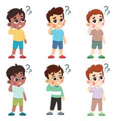 Kid Feeling Confused and Scratching Head