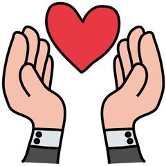 hands filled outline icon