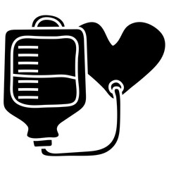 blood donation glyph icon