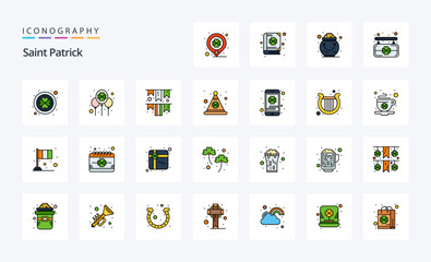 25 Saint Patrick Line Filled Style icon pack