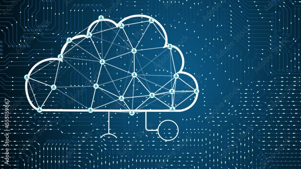 Poster cloud computing concept. communication network.