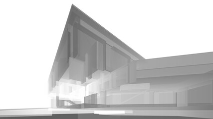 house building sketch architecture 3d illustration