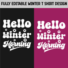 Obraz na płótnie Canvas Fully editable winter t shirt design