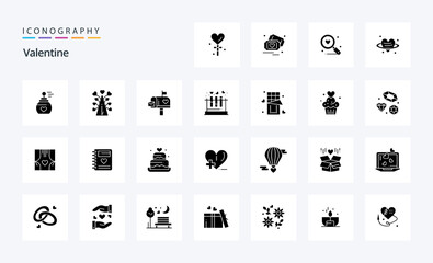 25 Valentine Solid Glyph icon pack