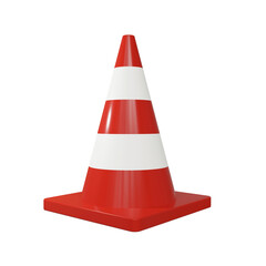 realistic cone sign traffic symbol 3d render design
