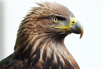 Naklejka premium Close-up of an Eagle isolated on a white background. Generative AI
