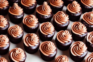 A Variety of Chocolate Cupcakes (Generative AI)