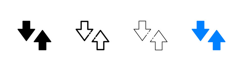 Pairing devices flat icons set. Arrows, connection, synchronization, network, devices, electronics, file transfer, data, information. Technology concept. Vector flat icons set on a white background