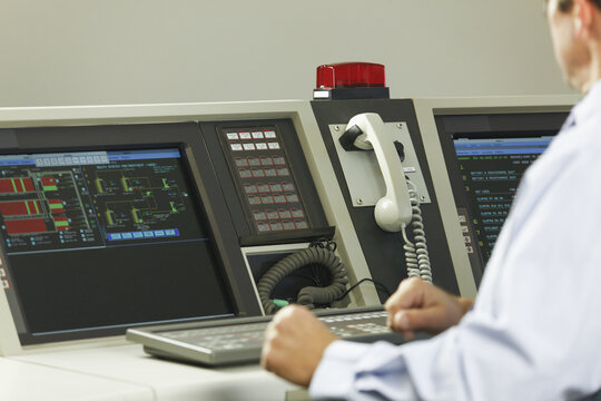 Operator working in a control room