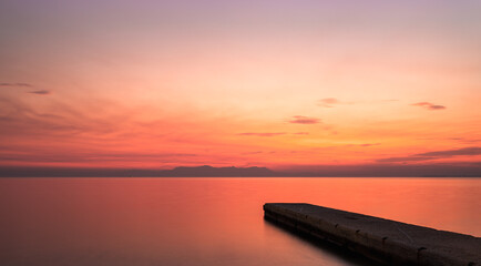 &Alpha; beautiful summer sunset in laconia, greece