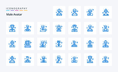 25 Male Avatar Blue icon pack