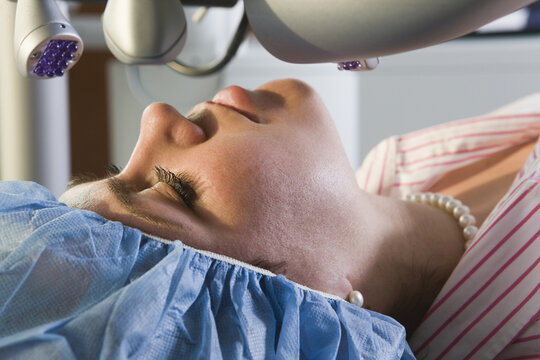 Patient undergoing LASIK surgery