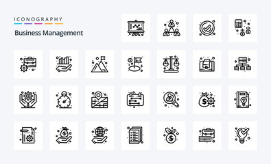 25 Business Management Line icon pack