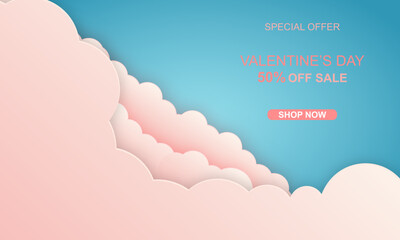 Paper cut concept Valentine. Vector art and illustration of love and valentine, Digital paper craft style. Paper art of pink background. for Happy Women's, Mother's, Valentine's Day,