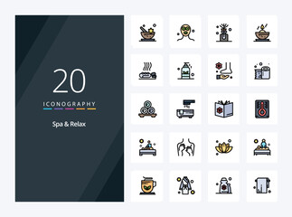 20 Spa And Relax line Filled icon for presentation