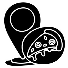 MAP POINTER FAST FOOD glyph icon