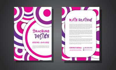 circle abstract graffiti style flyer design, brochure, leaflet, print and web ad design concept. 