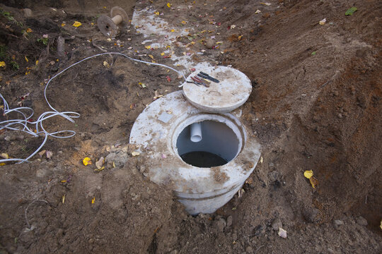 Open sewer at a construction site