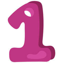 NUMBER ONE flat icon