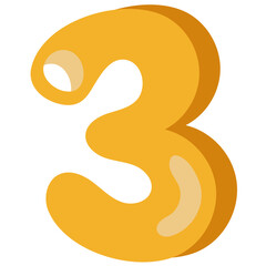 NUMBER THREE flat icon