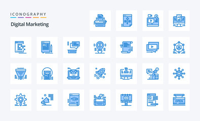 25 Digital Marketing Blue icon pack